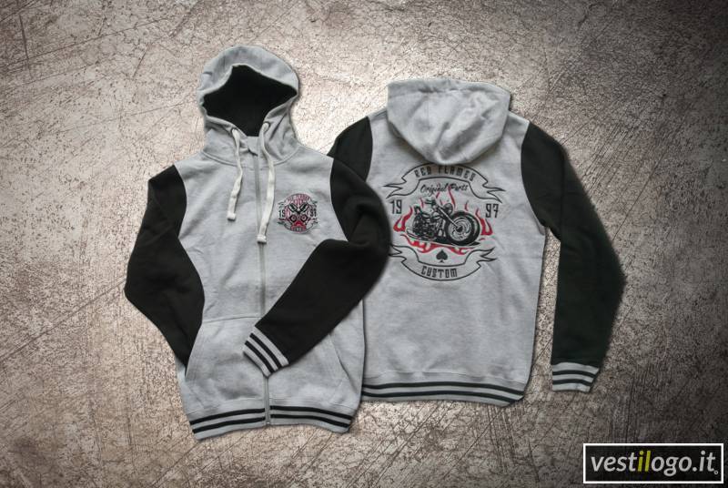 Felpa per biker Ricamata Personalizzata Vestilogo